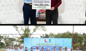 First Resources Group Renovasi Lapangan Tenis Lanud Roesmin Nurjadin